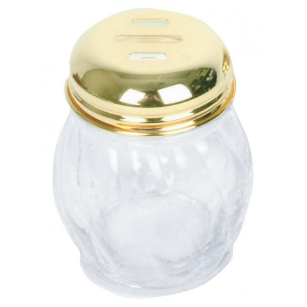Swirl Glass Cheese Shaker Slotted
