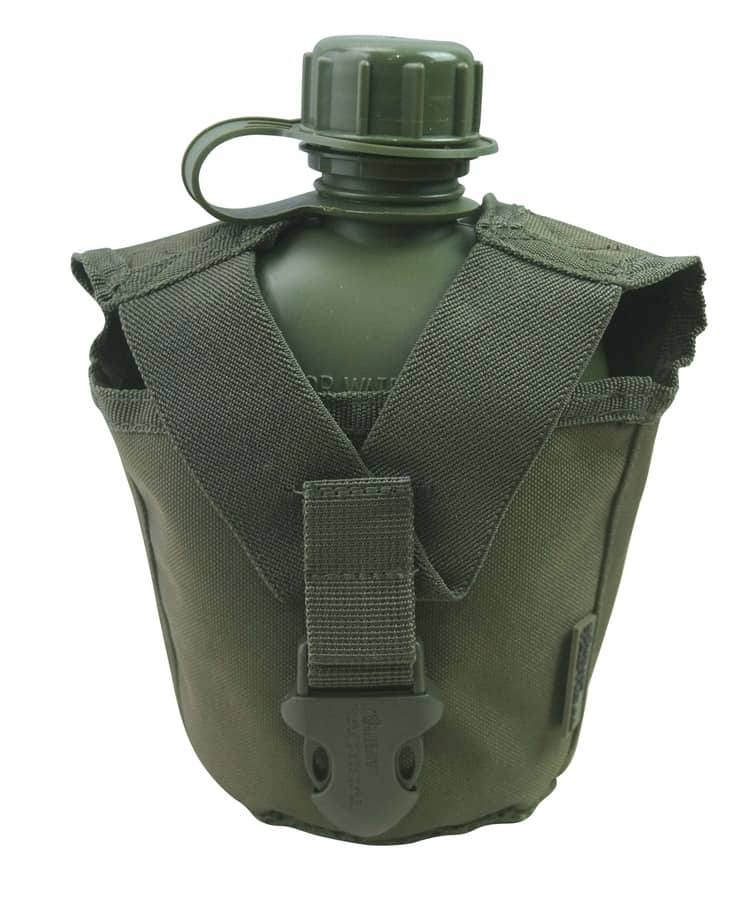Tactical Water Bottle with MOLLE Attachments Olive Green