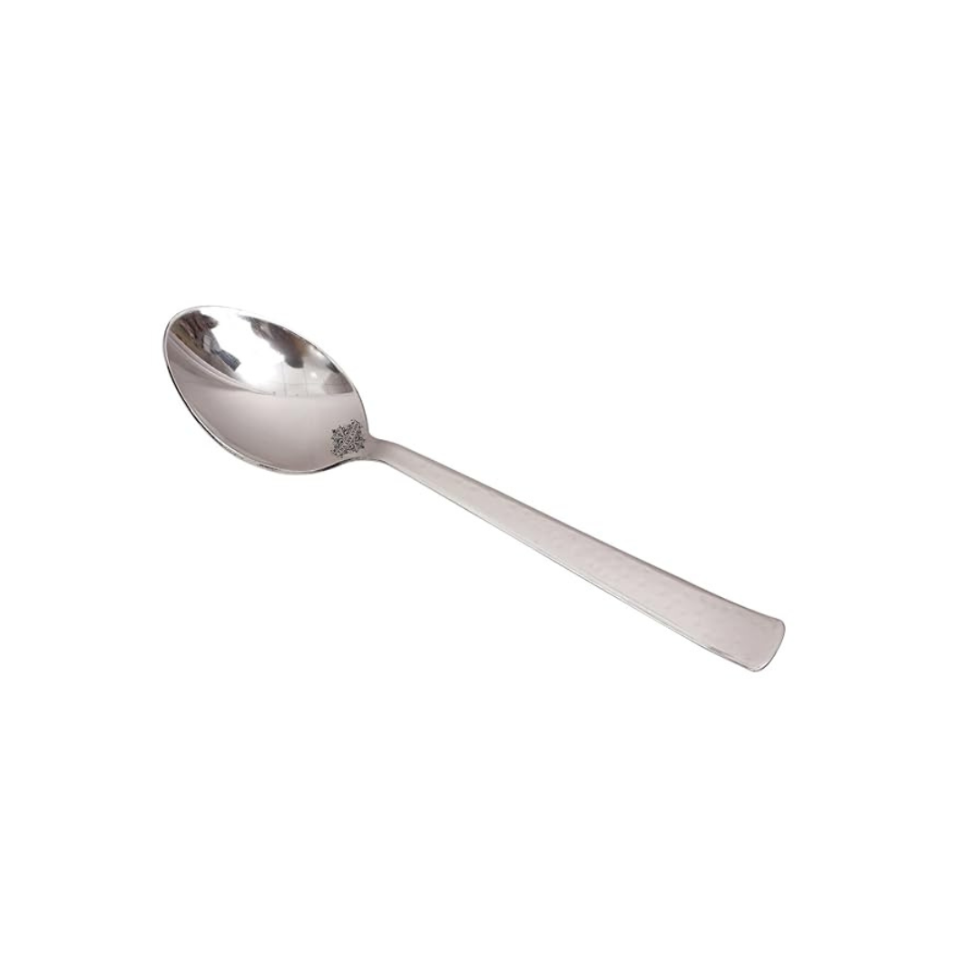 Handmade Hammered Stainless Steel Dessert Spoon Cutlery, 1 Pieces