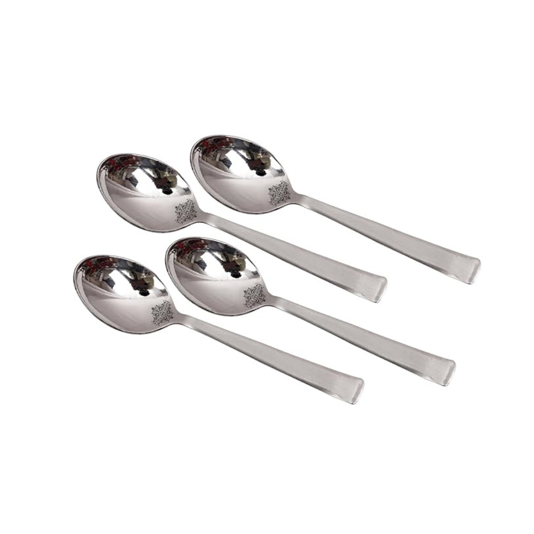 Matt Finish Stainless Steel Cutlery Coffee Spoon Set, 4 Pieces