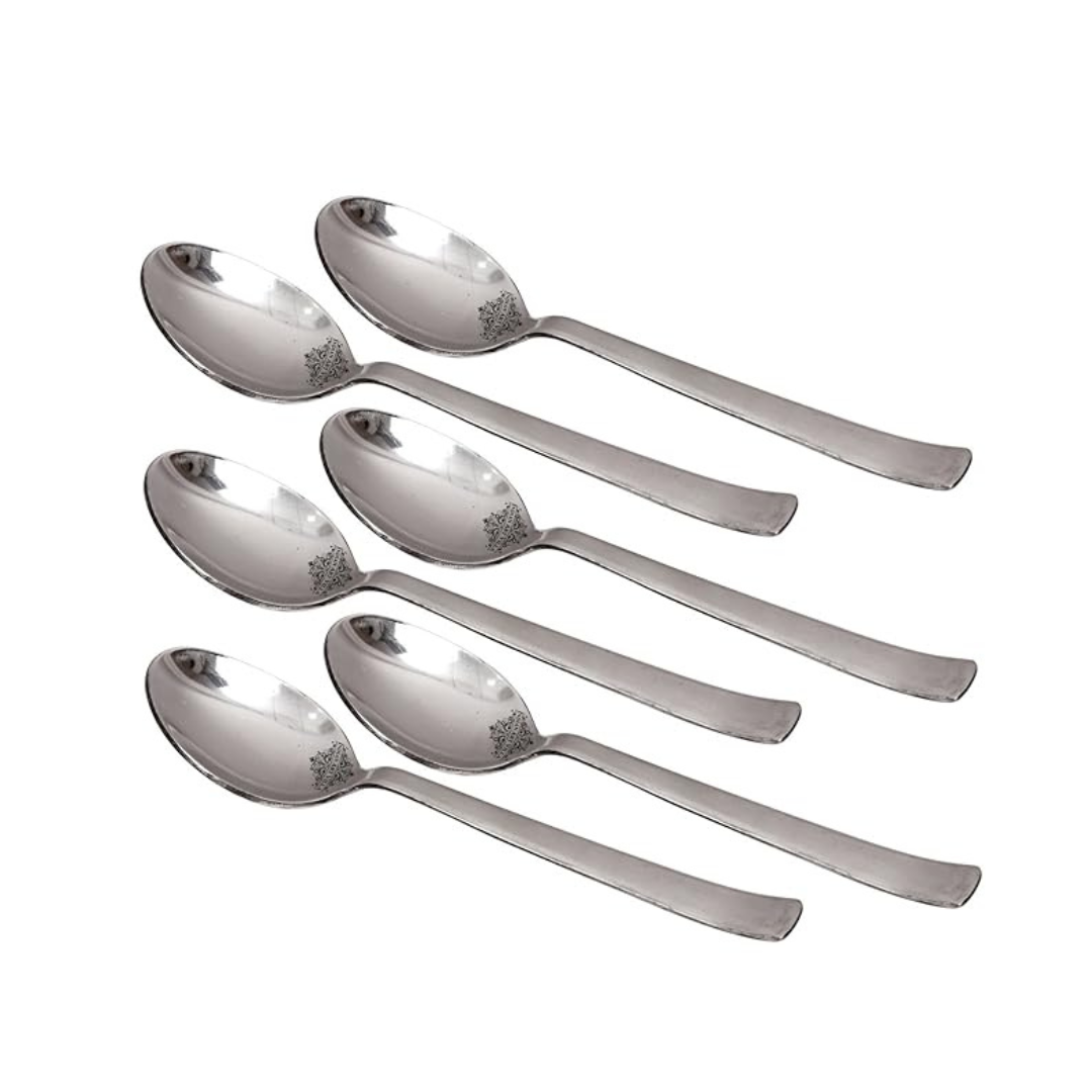 Matt Finsh Stainless Steel Cutlery Baby Spoon Set, 6 Pieces