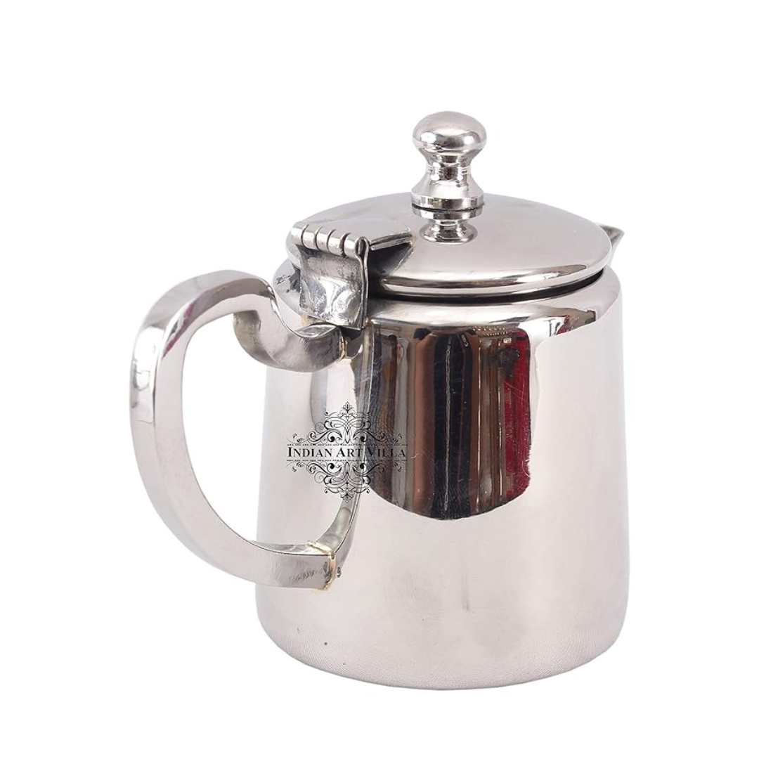 Steel Mughlai Design Tea Pot with Attach Lid