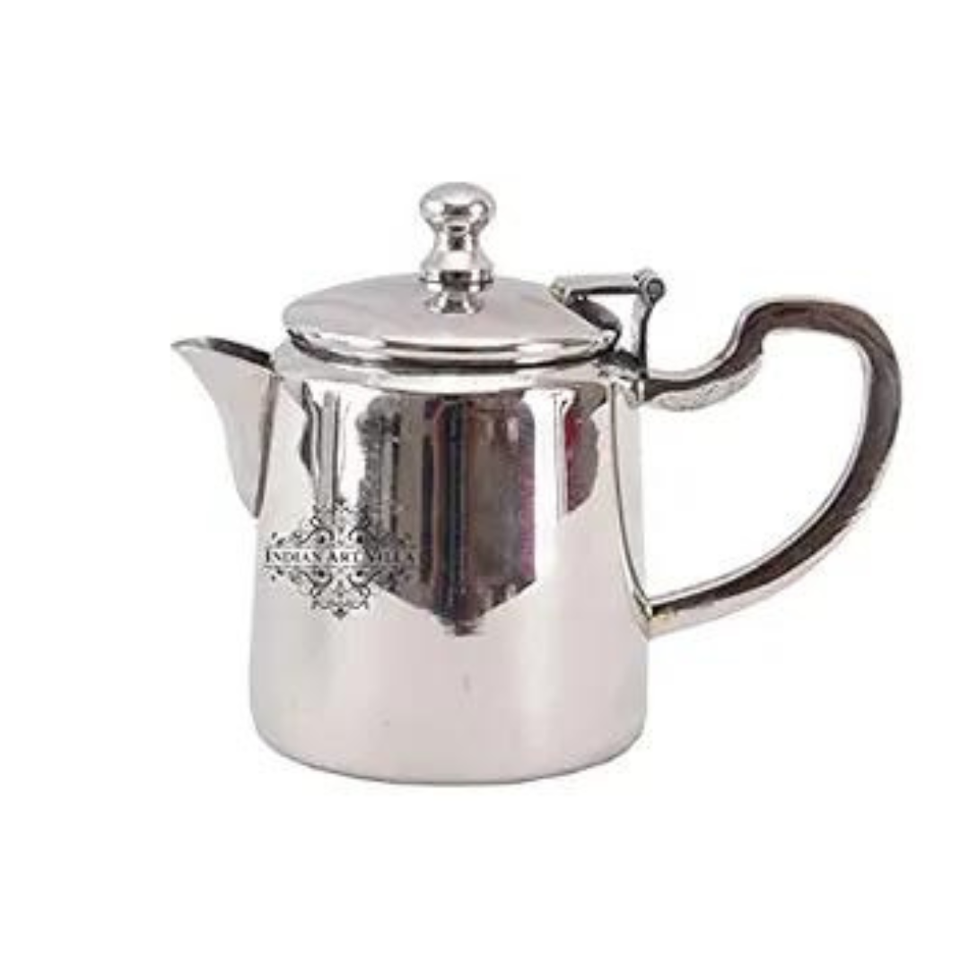 Steel Mughlai Design Tea Pot with Attach Lid