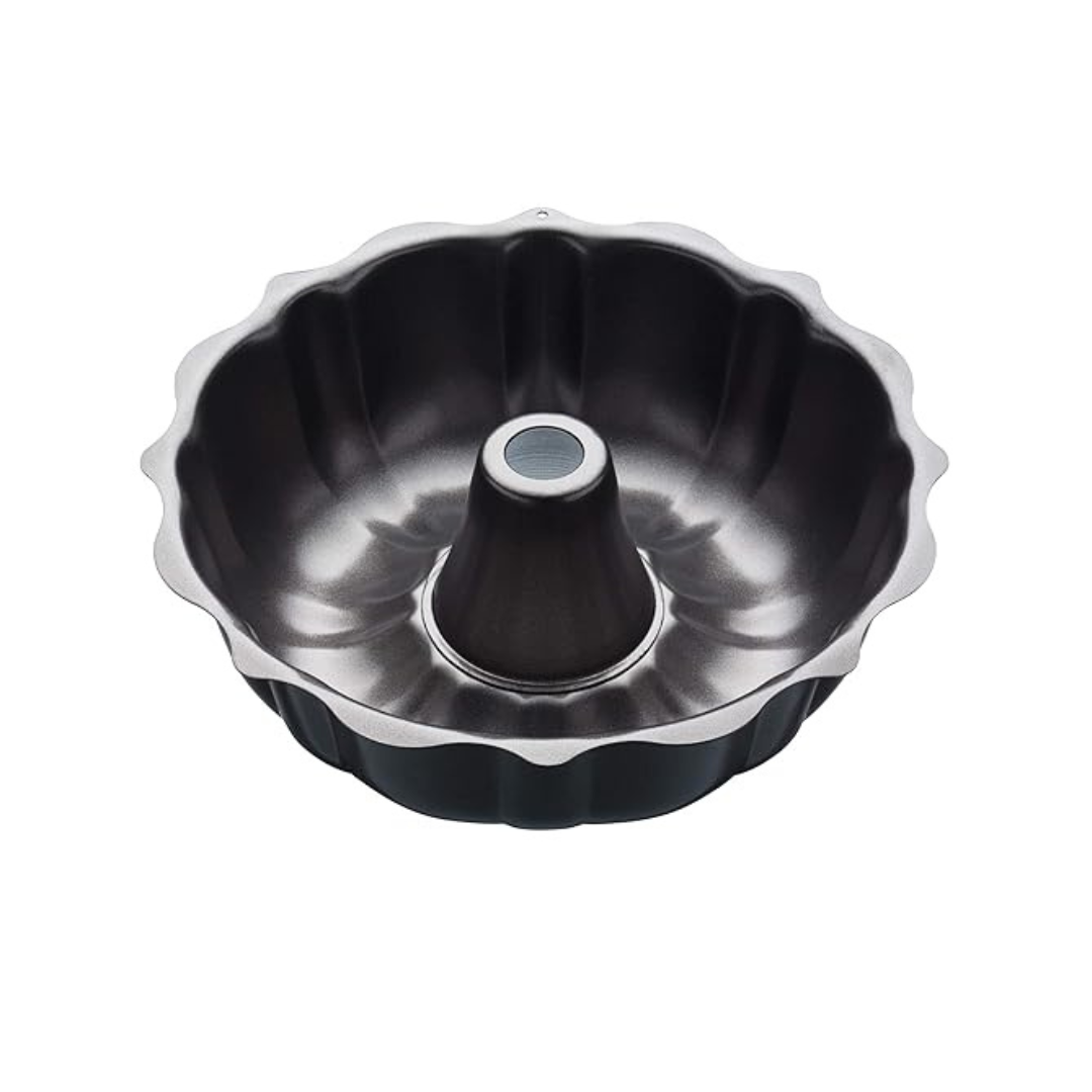 27 cm Fluted Ring Cake Tin PFOA Non Stick Coating Robust 1 mm Thick Carbon Steel