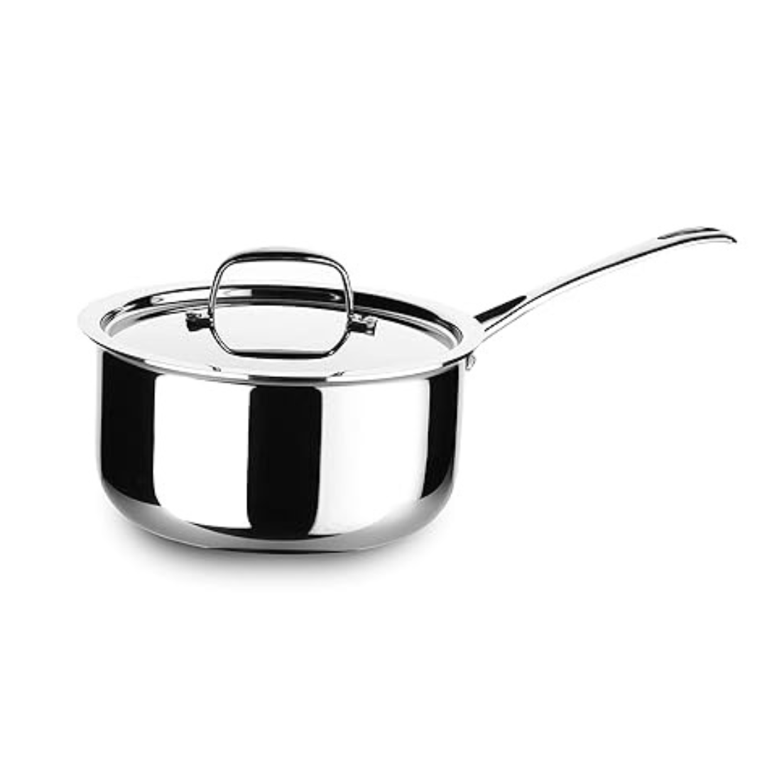 Triply Stainless Steel Saucepan with Lid - 18 cm