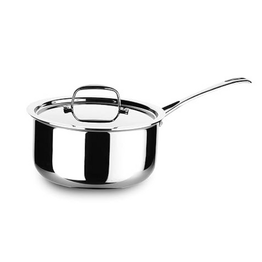 Triply Stainless Steel Saucepan with Lid - 18 cm