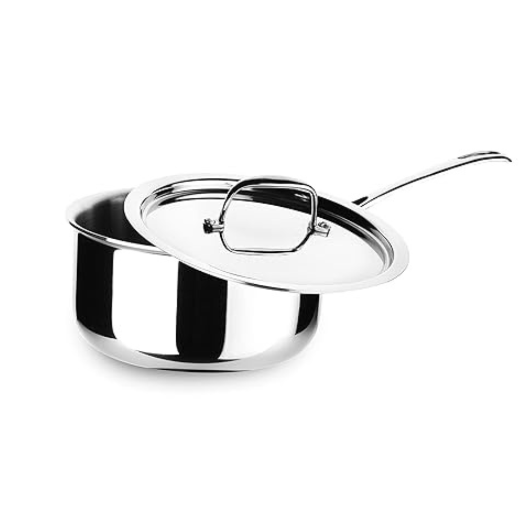 Triply Stainless Steel Saucepan with Lid - 18 cm