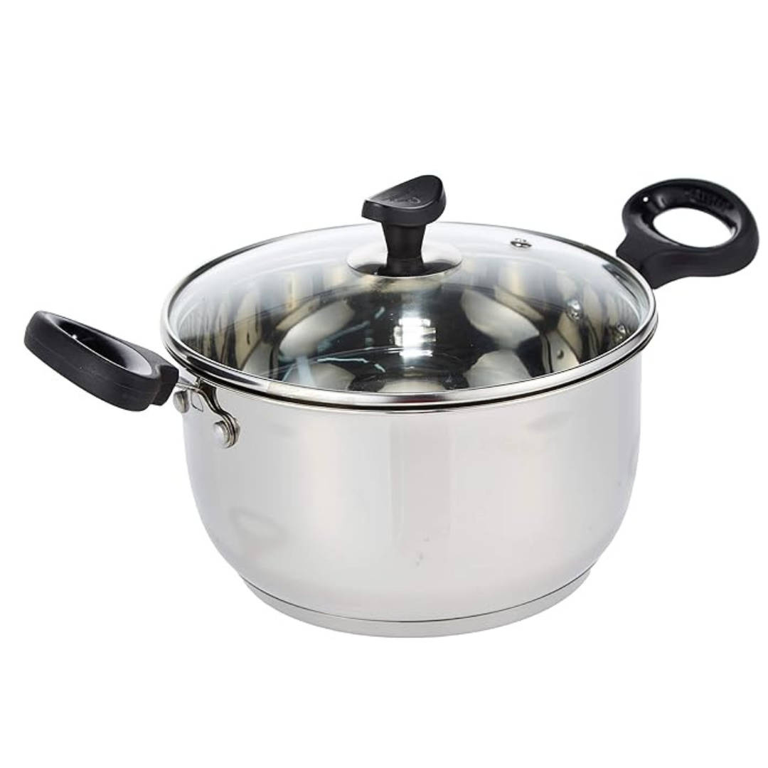 Stainless Steel Casserole with Glass Lid, 200 mm