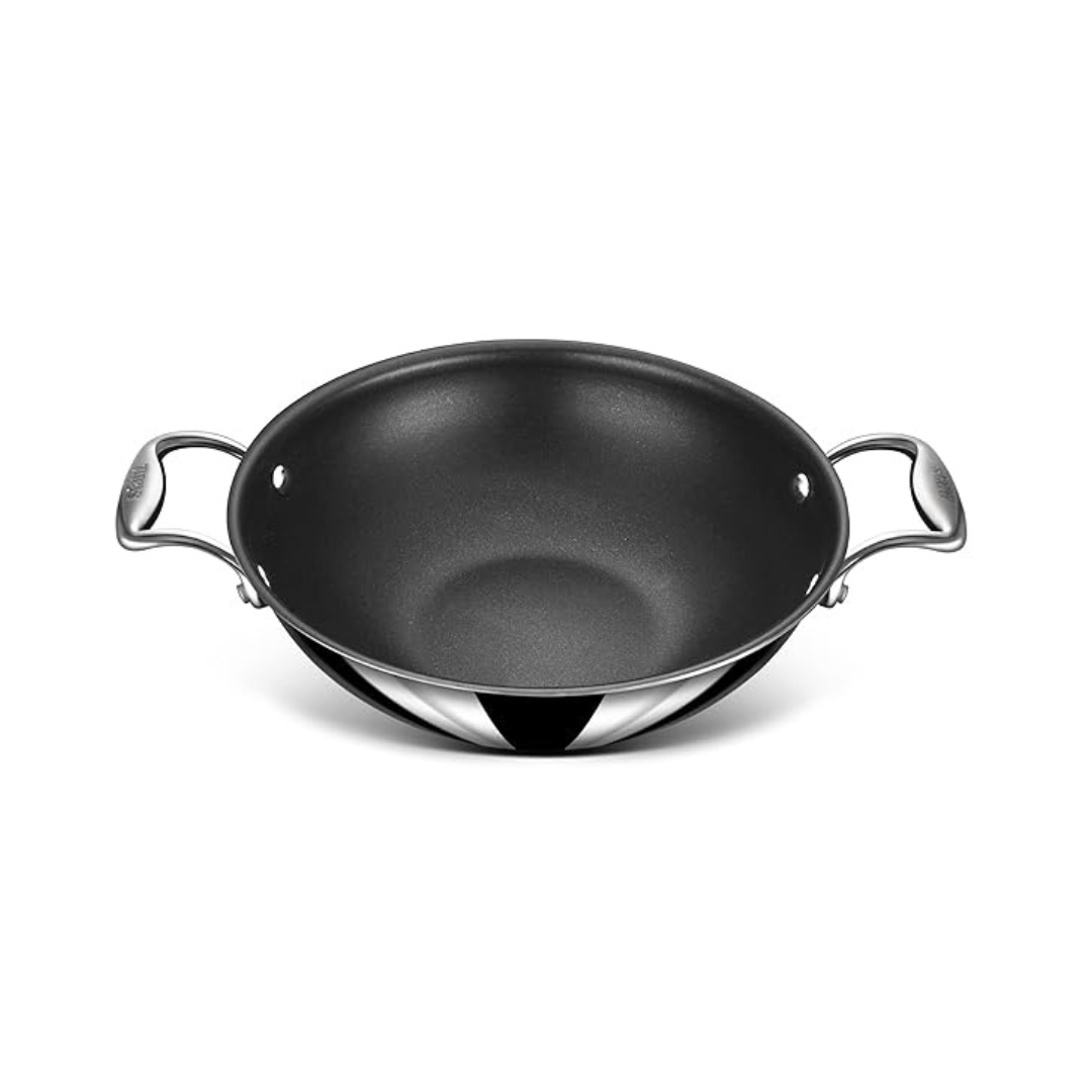 Triply Stainless Steel Artisan Nevrstick Kadhai with Lid 22 cm, 2.0 L