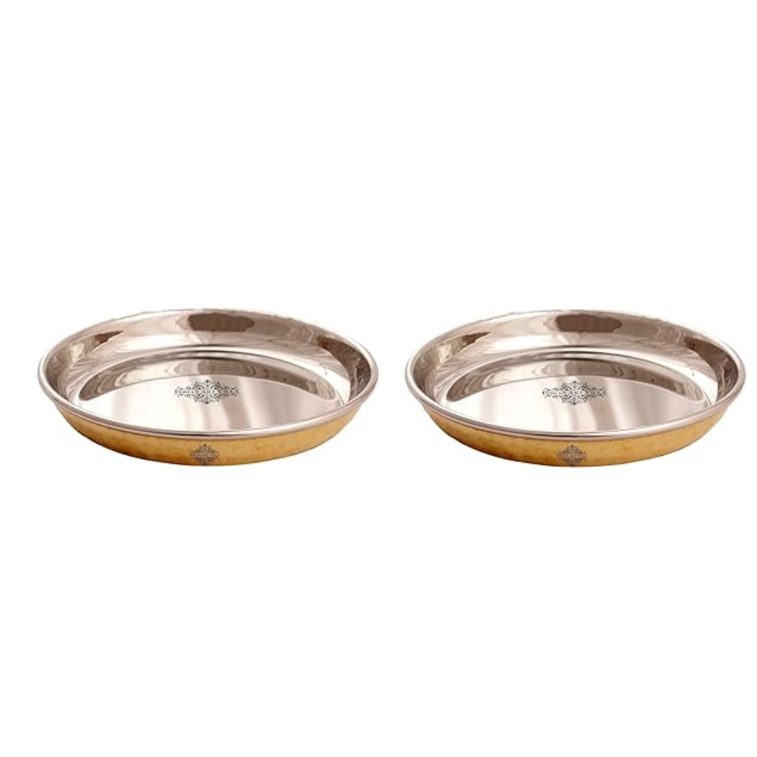 Brass Steel Rice Plate 4.6 inch, 2 Pieces