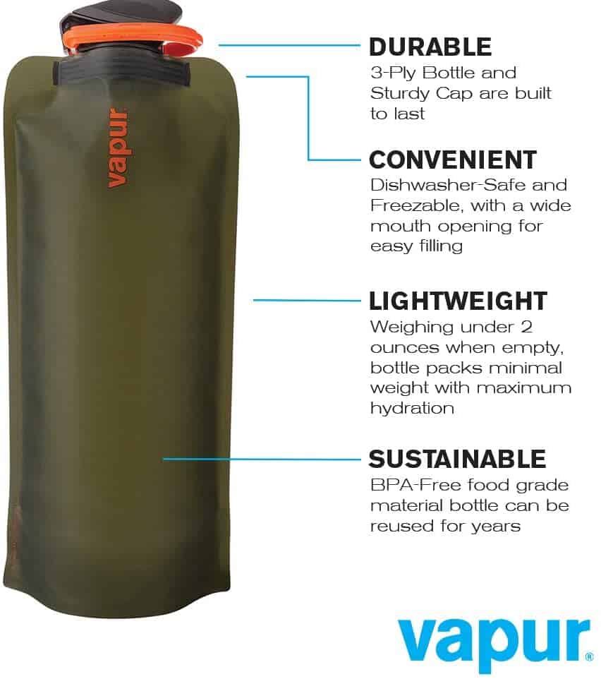 Wide Mouth 1.0L Folding Water Bottle
