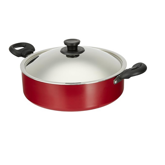 Non Stick Biriyani Pot with L, 5 L, Red, Aluminium