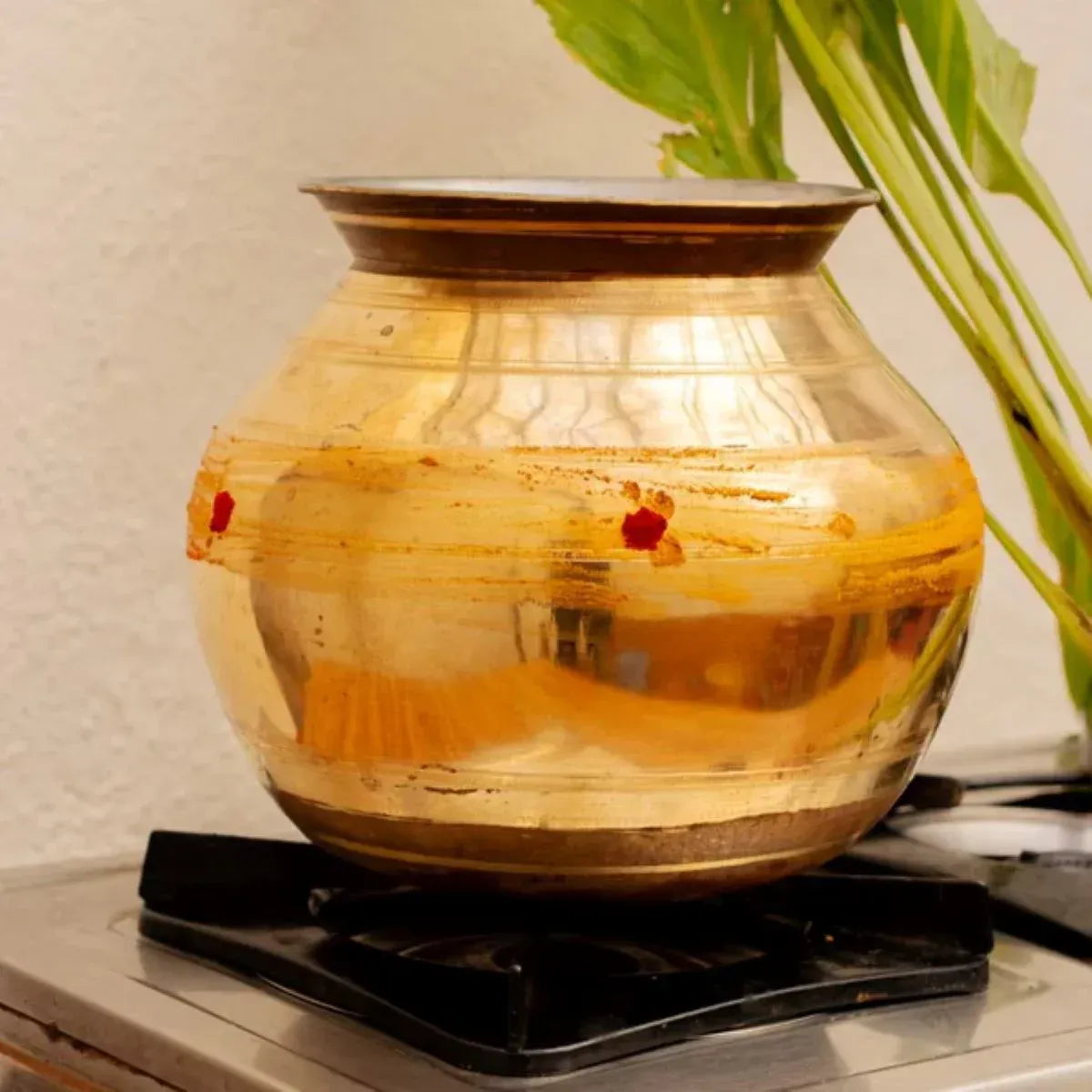 Brass Cooking Pot Pongal Pot - Medium