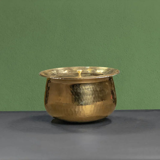 Brass Degchi Cooking Pot with Lid Large