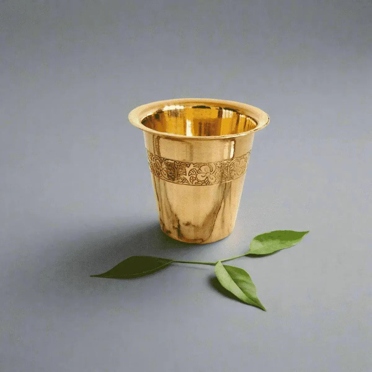 Brass Etched Tea Glass Traditional Serveware