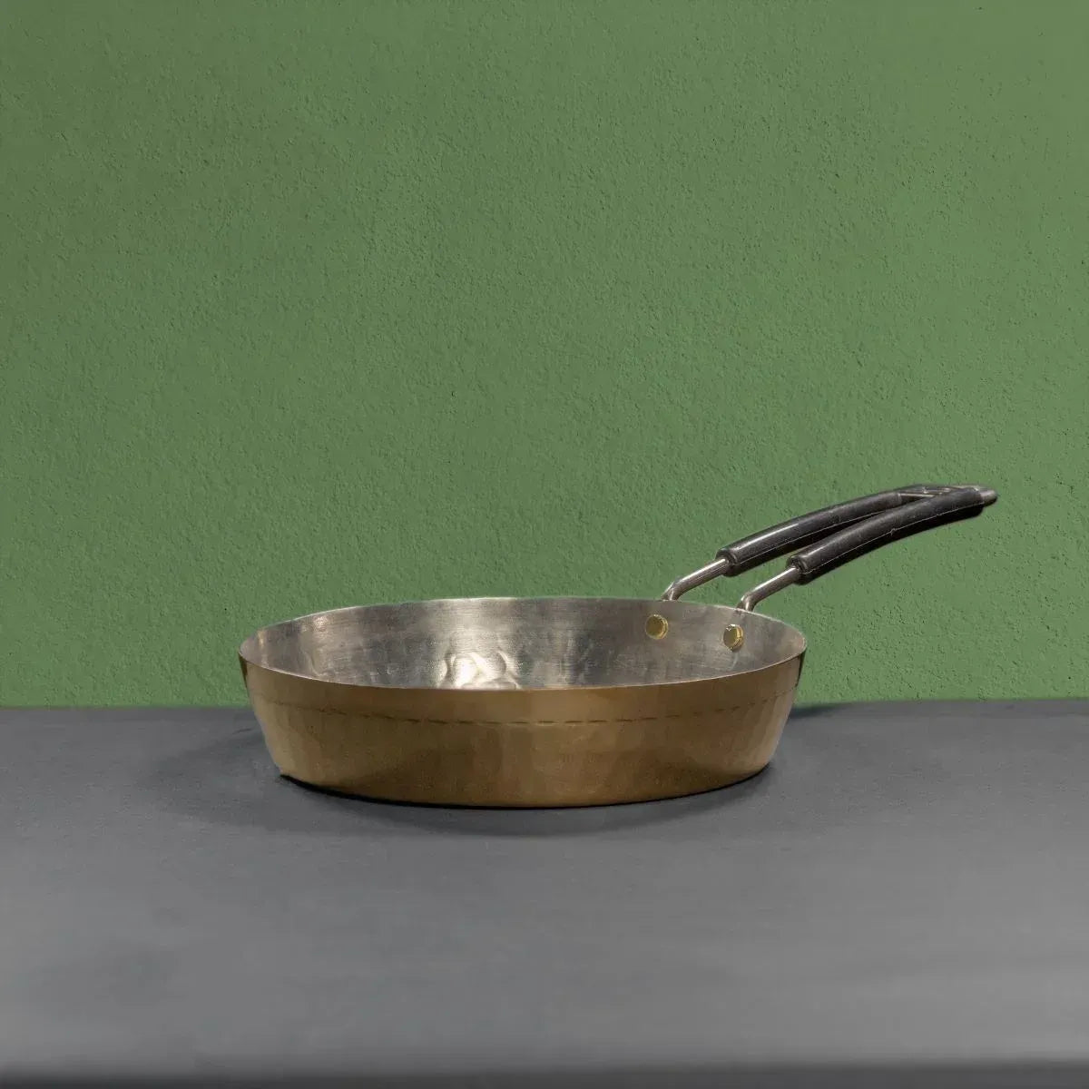 Brass Fry Pan with Heat Resistant Long Handle