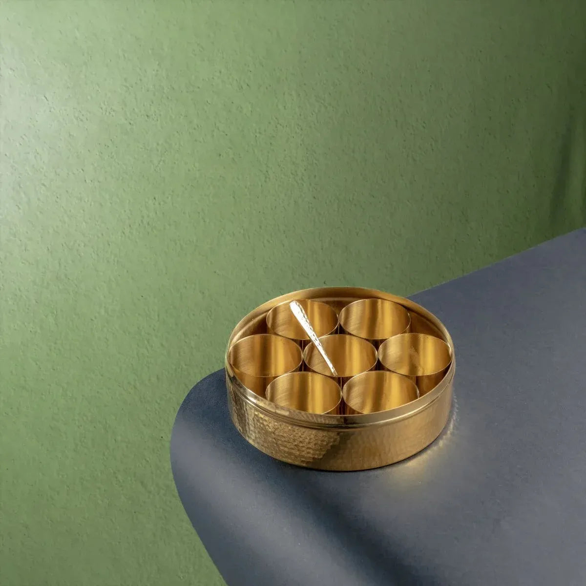 Traditional Brass Spice Box Masala Dabba Anjarai Petti