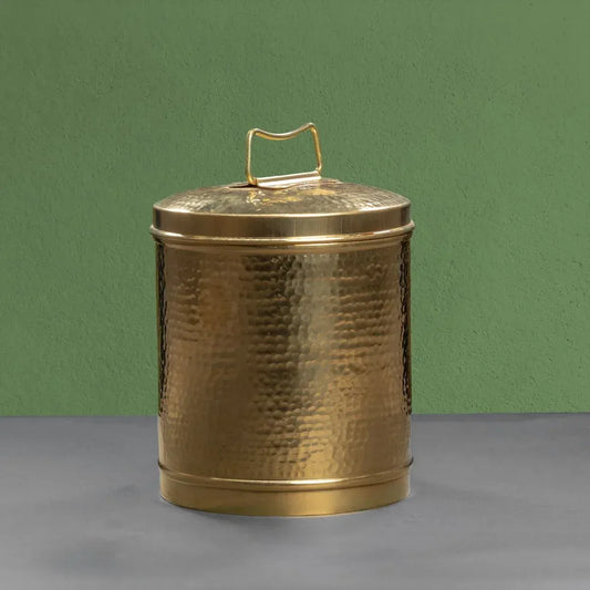 Brass Storage Pawali Drum Traditional Container - Small