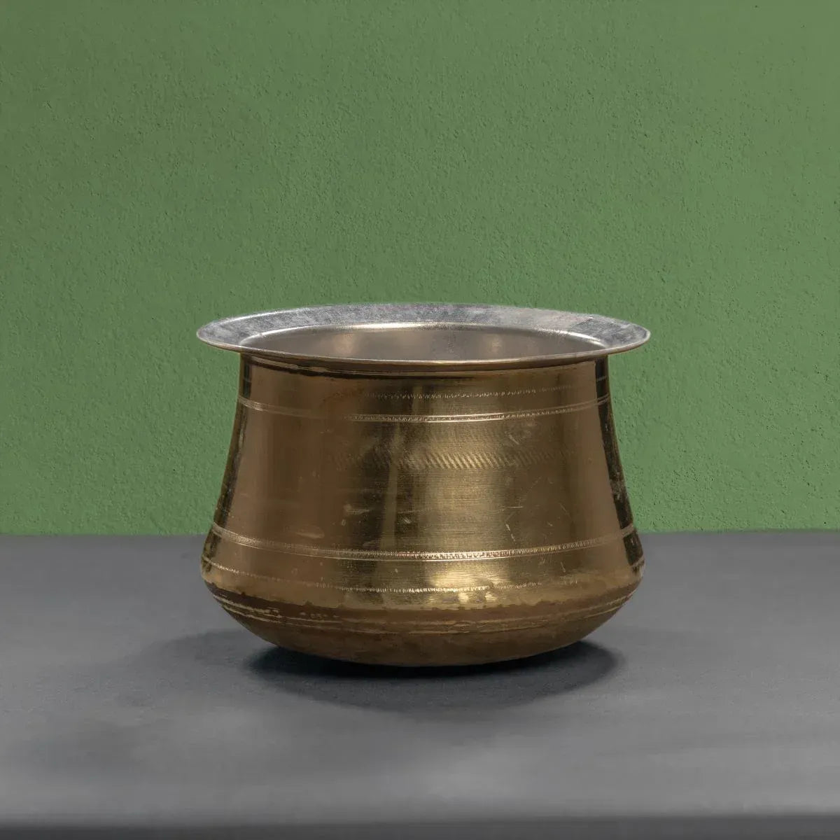 Brass Rice Pot with Tin Coating - Medium