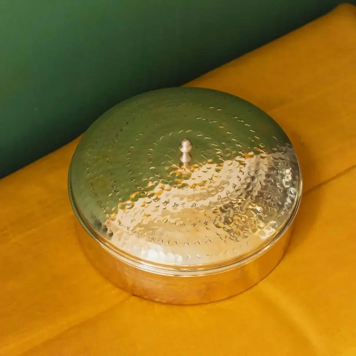 Brass Spice Box Large with Tin Coating and Plate