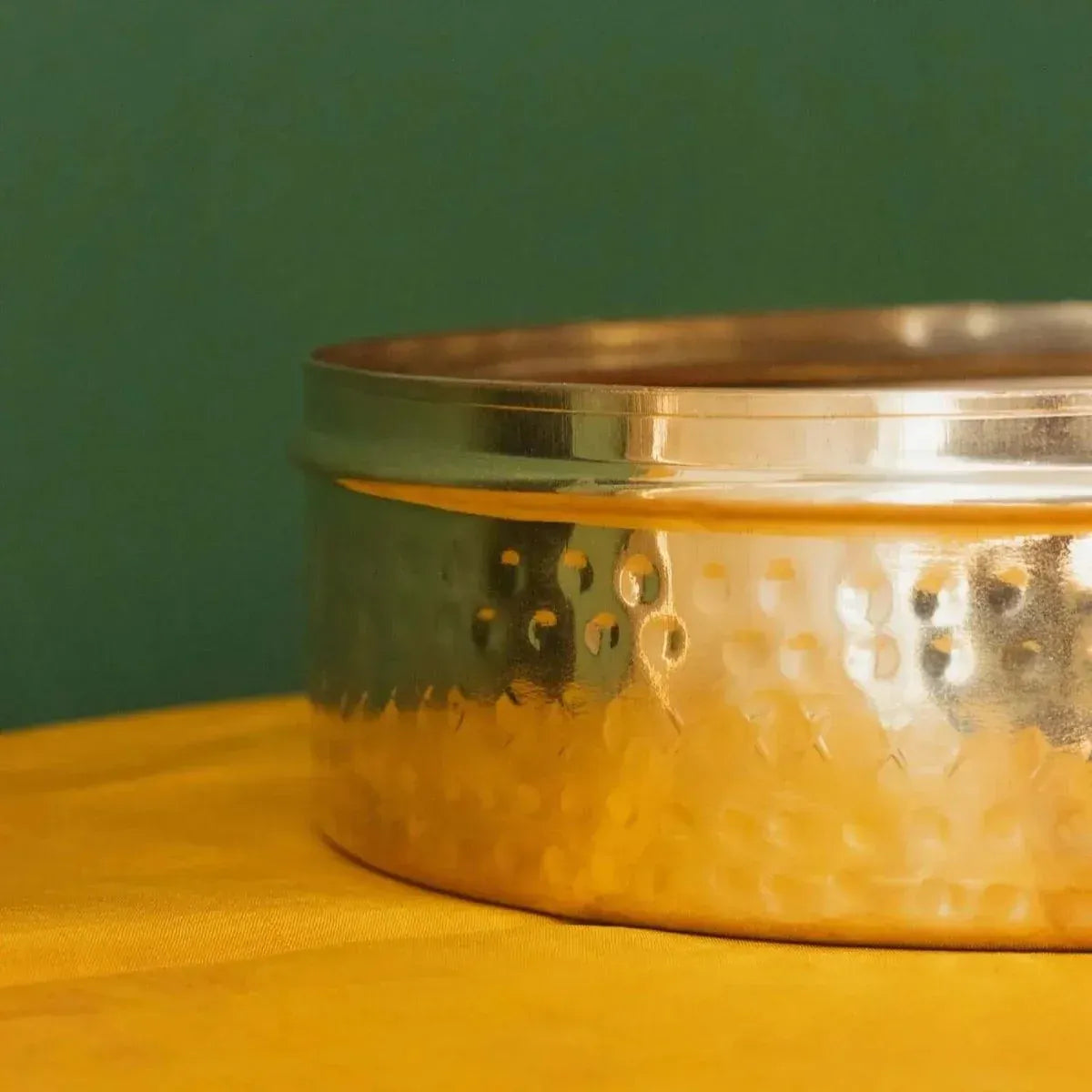 Brass Spice Box Large with Tin Coating and Plate
