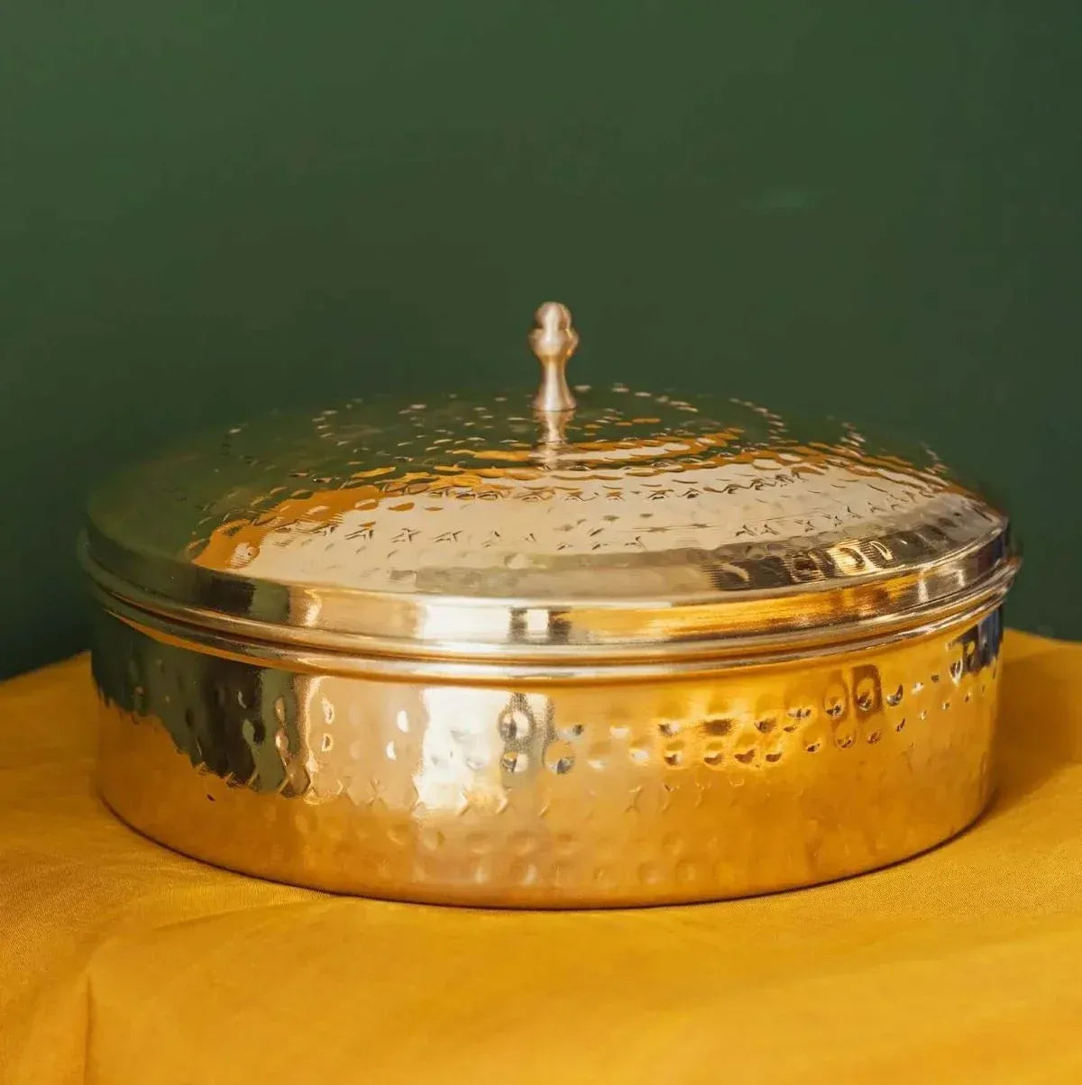 Brass Spice Box Large with Tin Coating and Plate