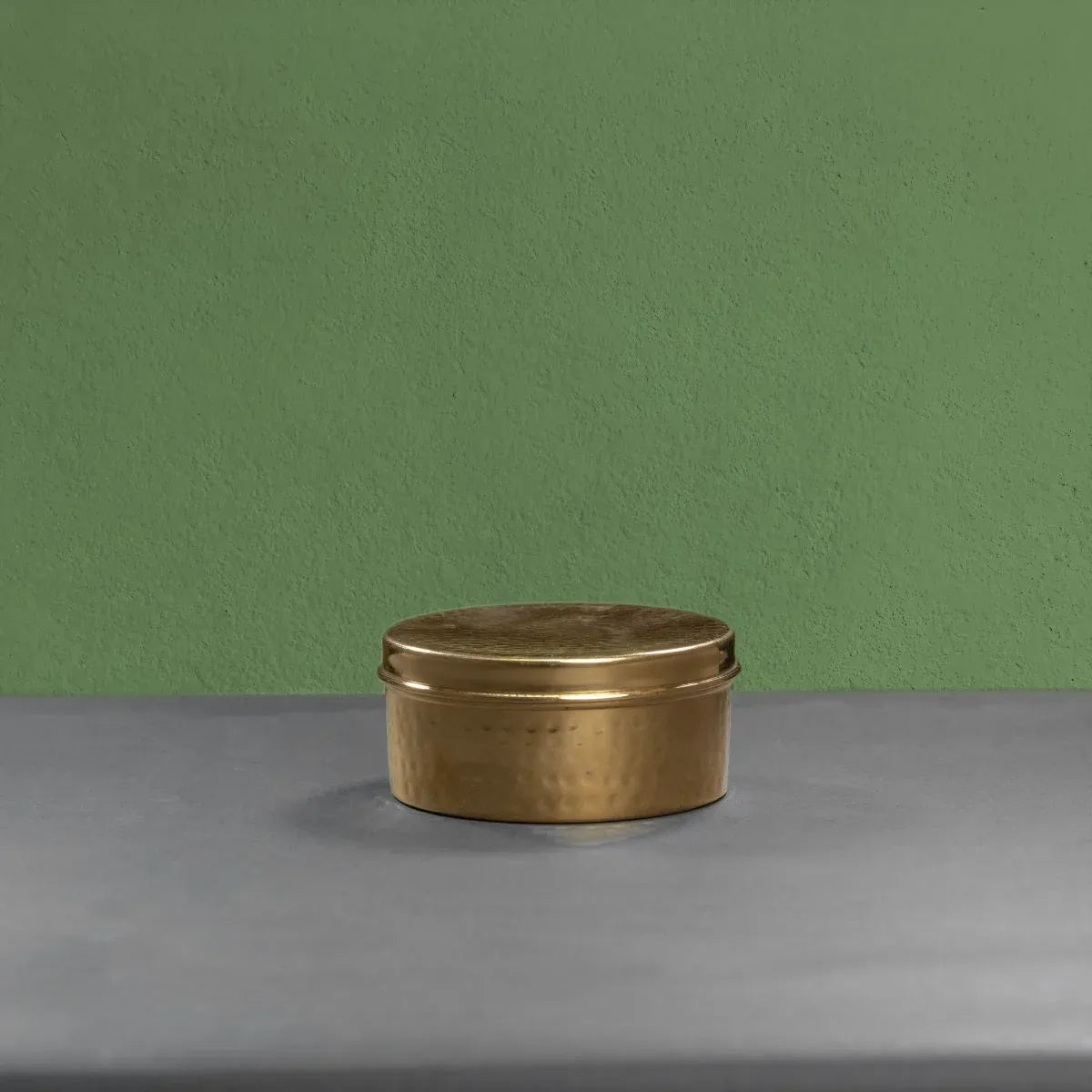Brass Storage Dabba Hammered Container small