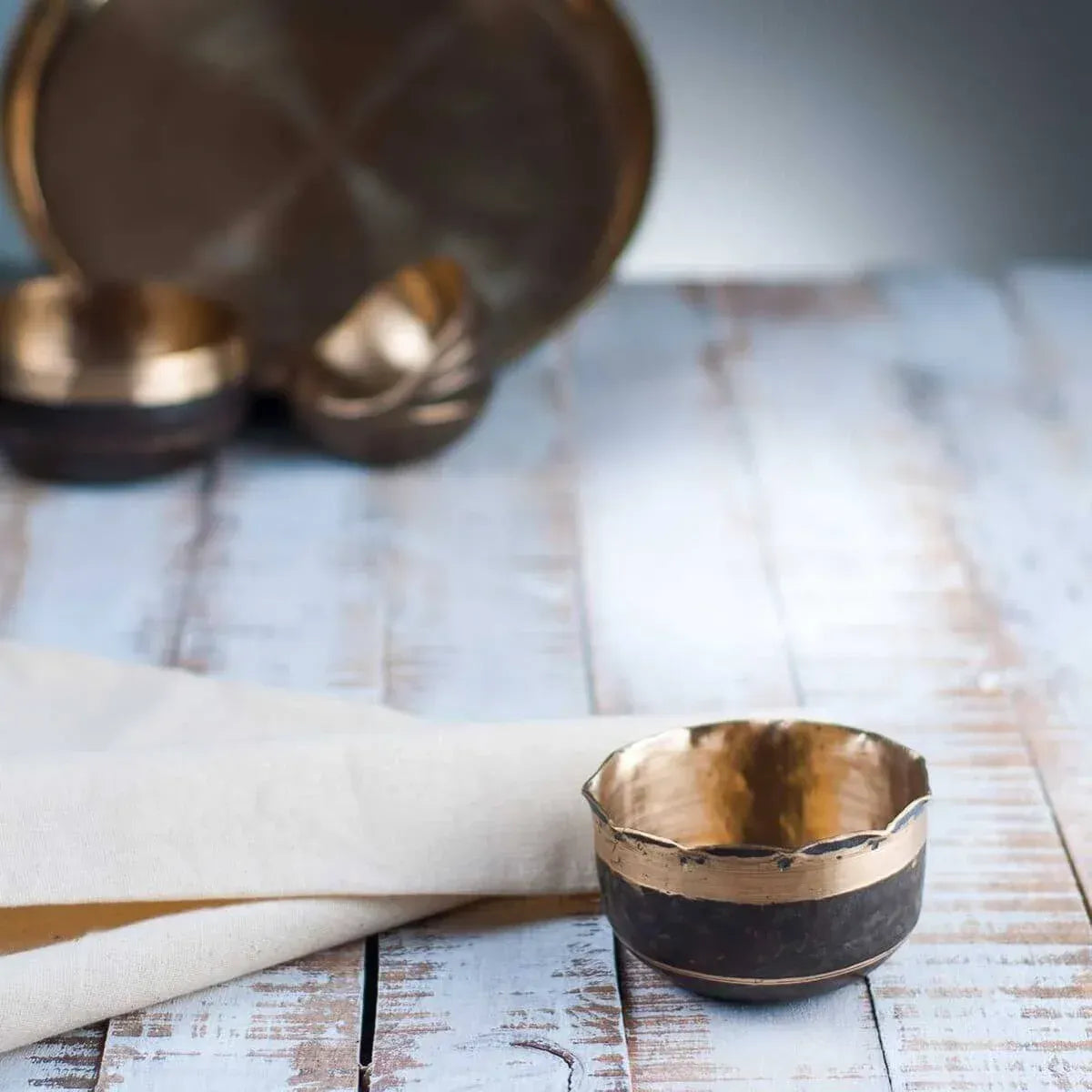 Kansa Bronze Serving Bowl Petal Shape