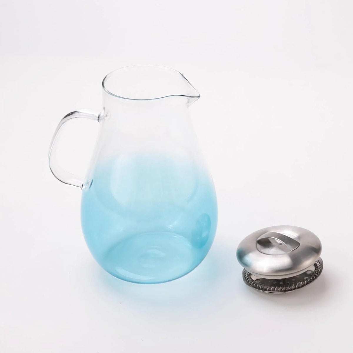 Premium Borosilicate Glass Jug 970 ml Blue Modern Design