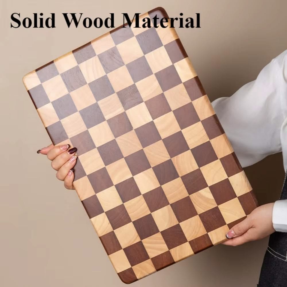 Solid Wood Double-Colored Cutting Board – Durable Anti-Skid Chopping Board for Slicing, Chopping, and Kitchen Prep