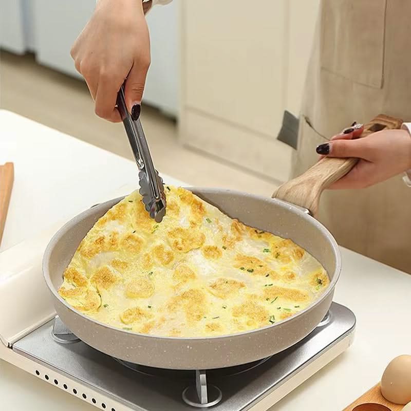 Ceramic Non-Stick Wok Frying Pan – Ideal for Pancakes, Steak, and Sauces, Compatible with Induction and Gas Stoves, 22cm