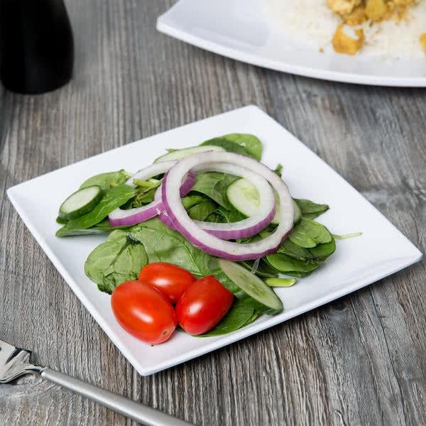 Classic White Square Melamine Plate 115mm - Pack of 12