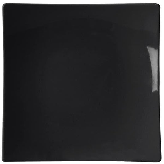Classic Black Square Melamine Flare Plate 254mm - Pack of 12 Default Title