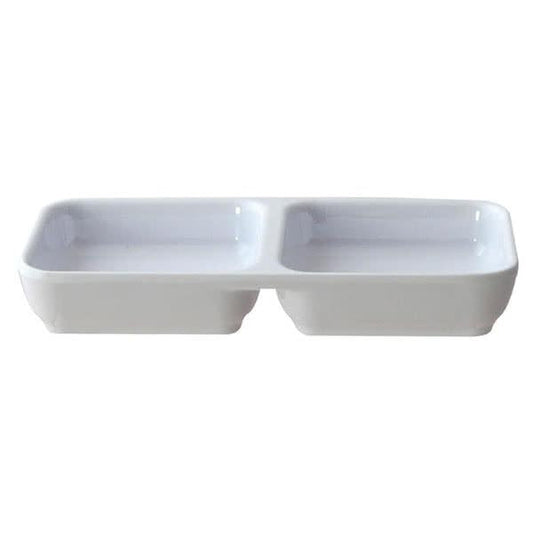 Classic Melamine Rectangular Sauce Dish - Pack of 12 White