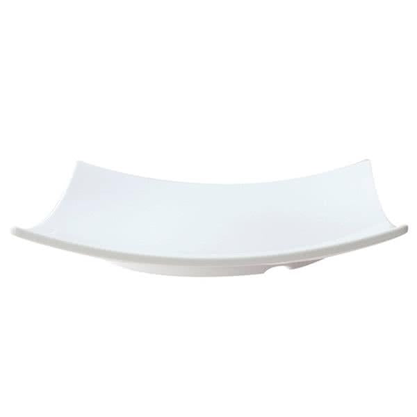 Classic White Square Melamine Flare Plate - Pack of 12
