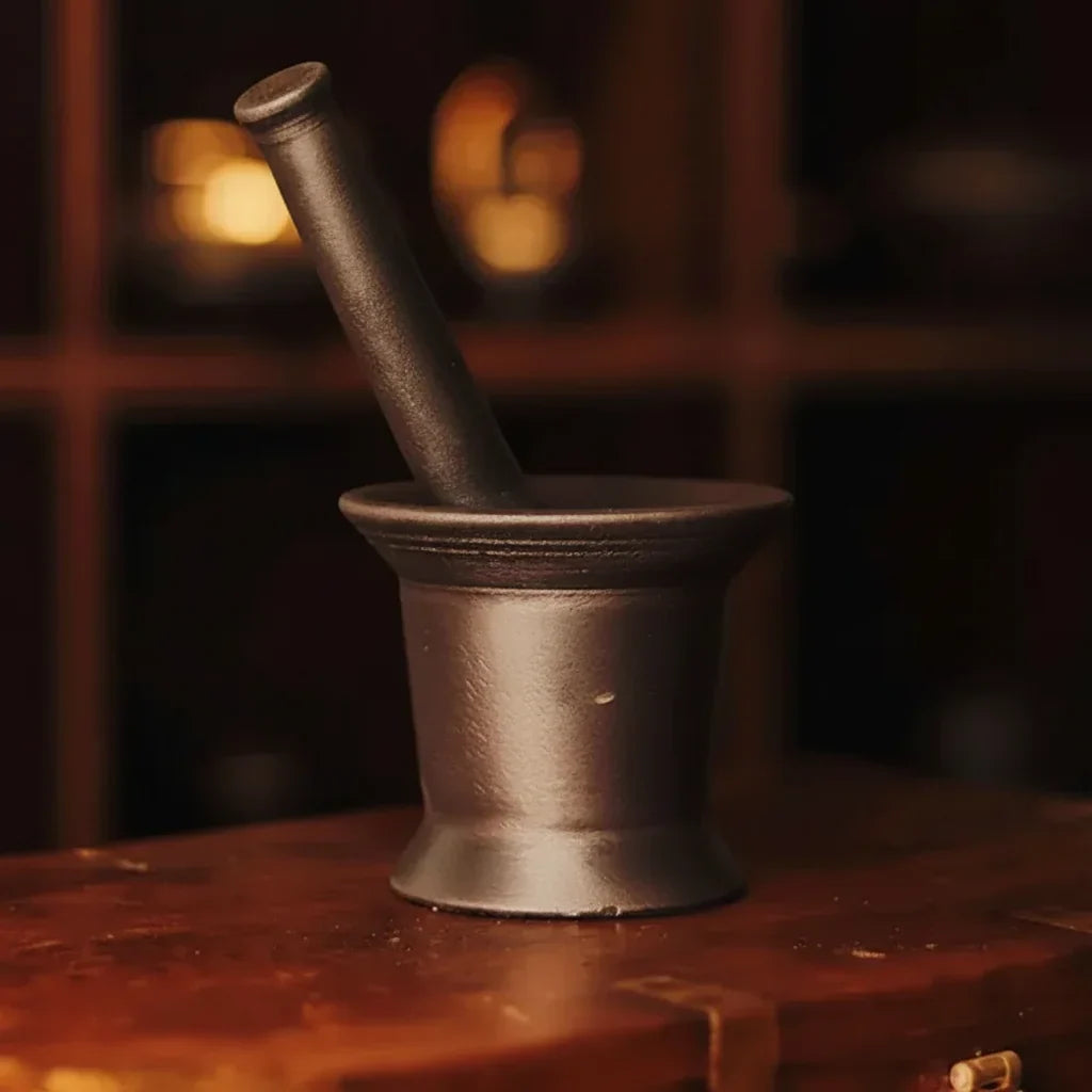 Cast Iron Mortar and Pestle Traditional Kitchen Accessory