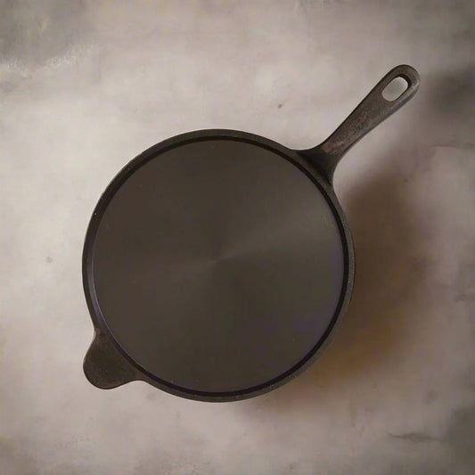 Cast Iron Tawa with Long Handle Induction Friendly