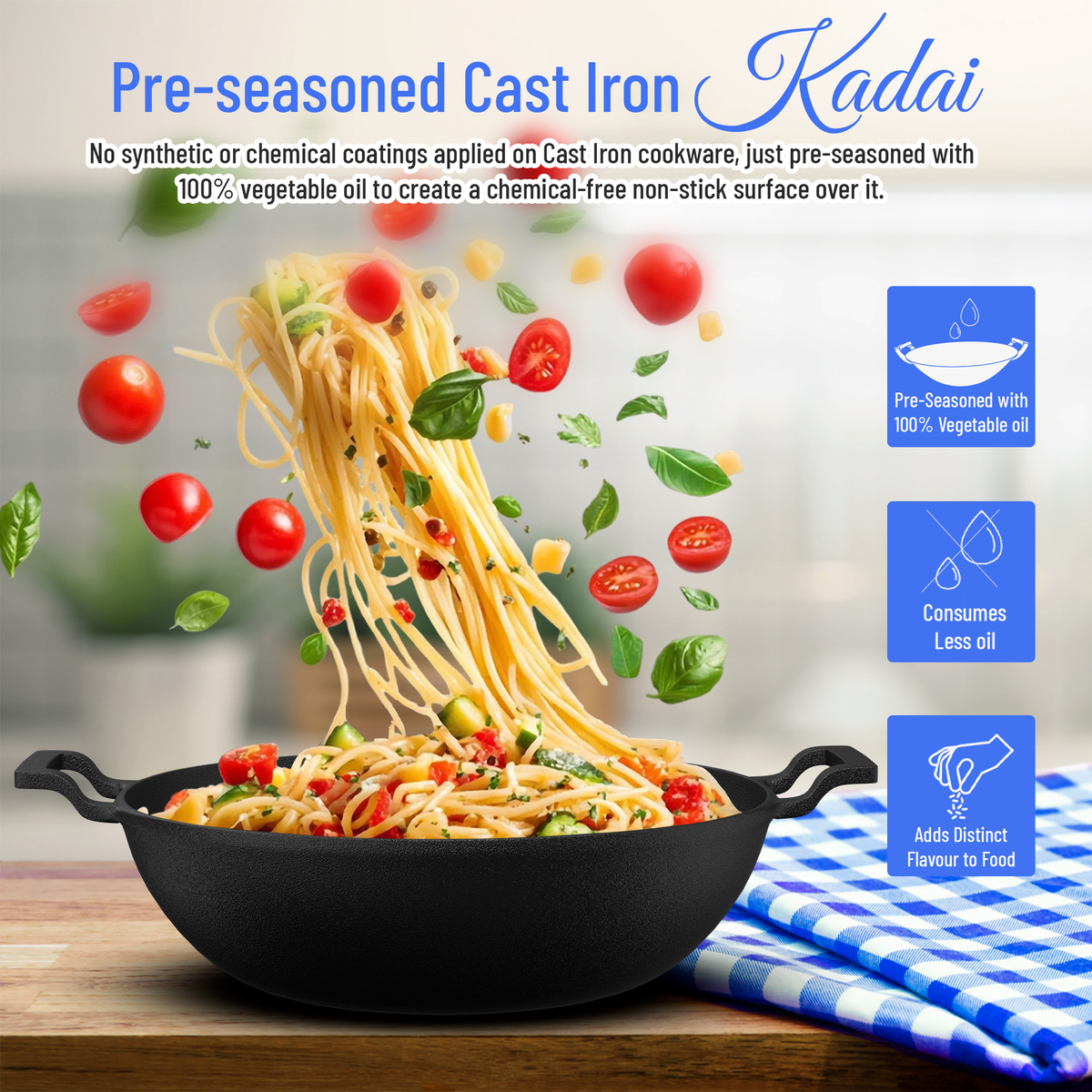 Pre Seasoned Cast Iron Kadhai