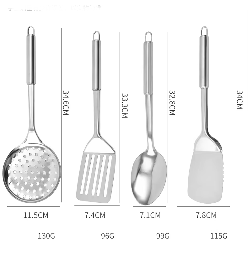 11-Piece Stainless Steel Kitchen Utensils Set – Durable & Heat-Resistant for Daily Cooking