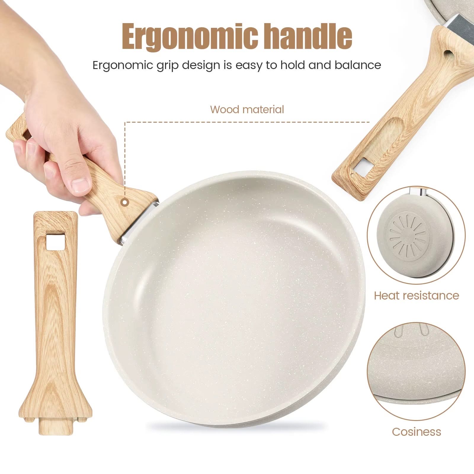 Non-Stick Frying Pan Skillet with Heat-Resistant Handle – Perfect for Omelettes and Uniform Heat Distribution, Ideal for Everyday Cooking