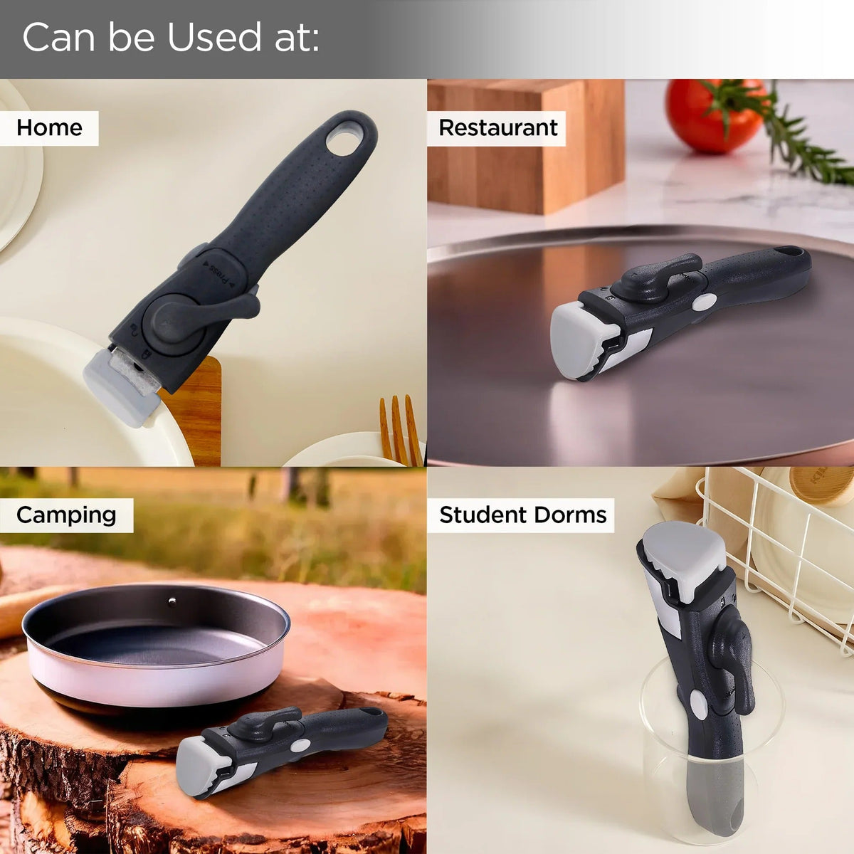 Detachable Cookware Handle Removable Universal Pan Pot Handle Black