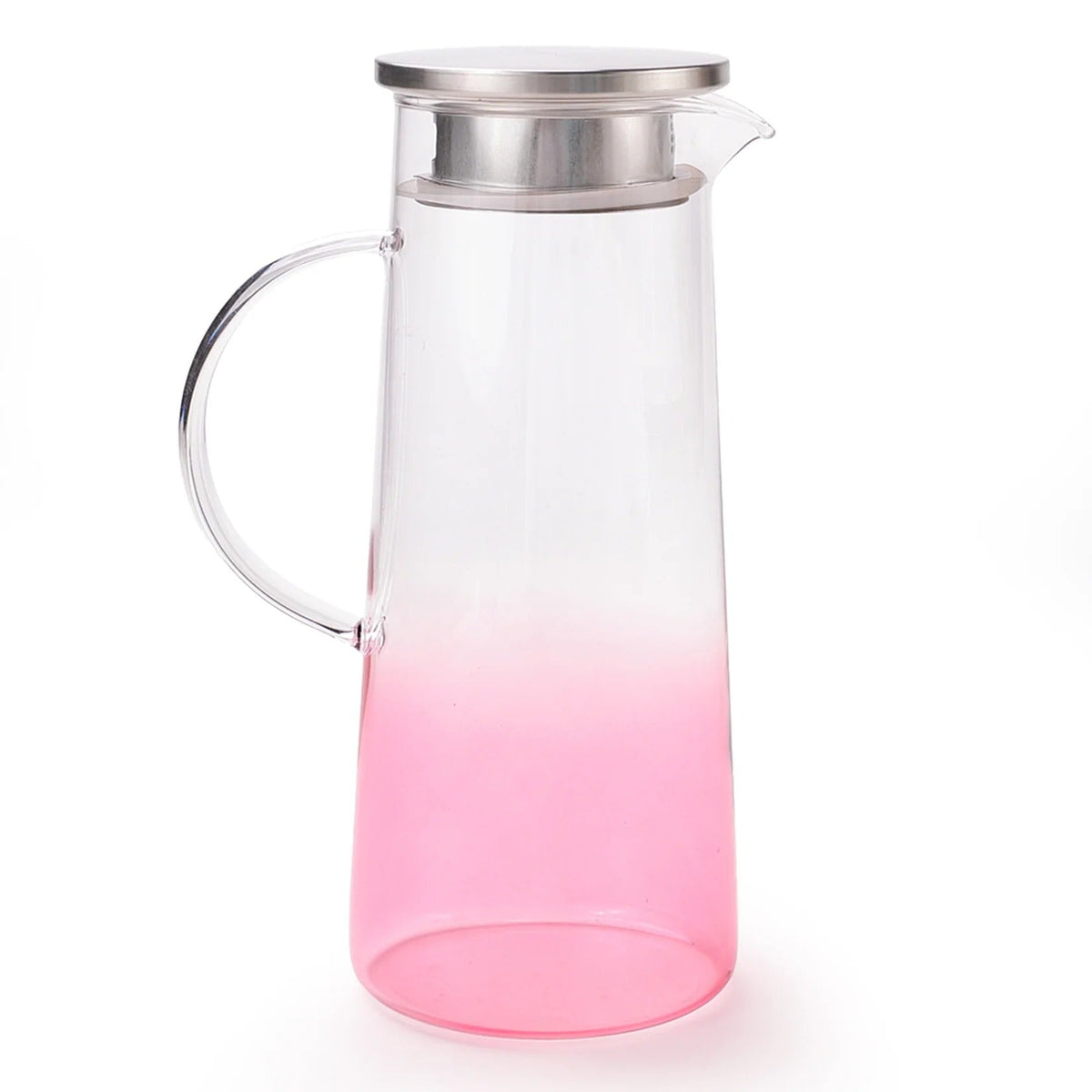 Borosilicate Glass Jug Pink Single Piece