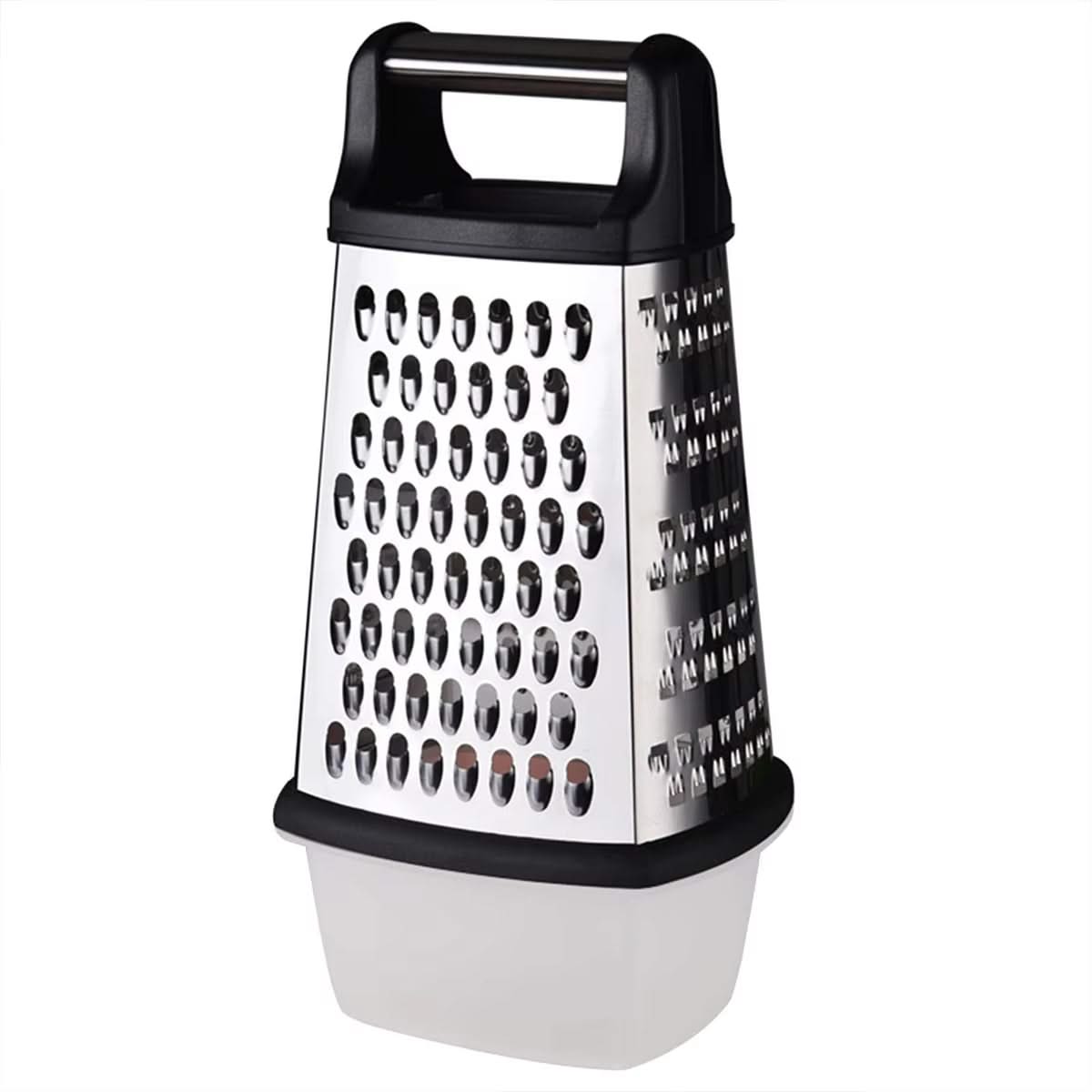 4-Sided Stainless Steel Grater with Storage Box Container-Perfect for Cheese and Vegetable Prep in the Kitchen