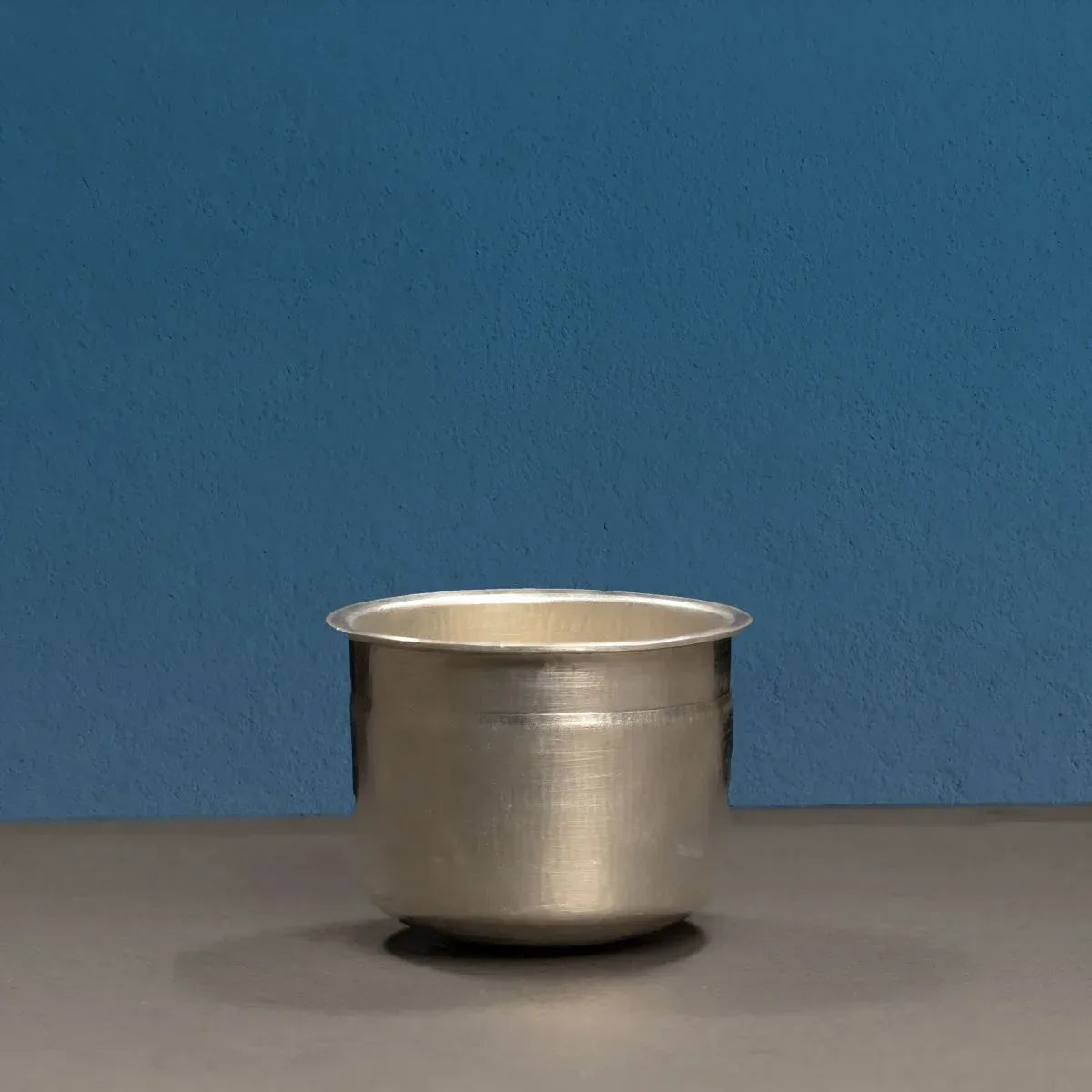 Chombu Pure Tin Vessel Adukku Shape Handcrafted Medium