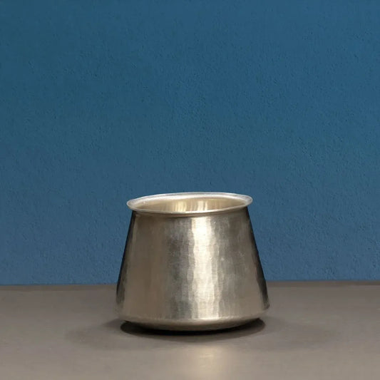 Chombu Pure Tin Vessel Vennathazhi Shape Handcrafted