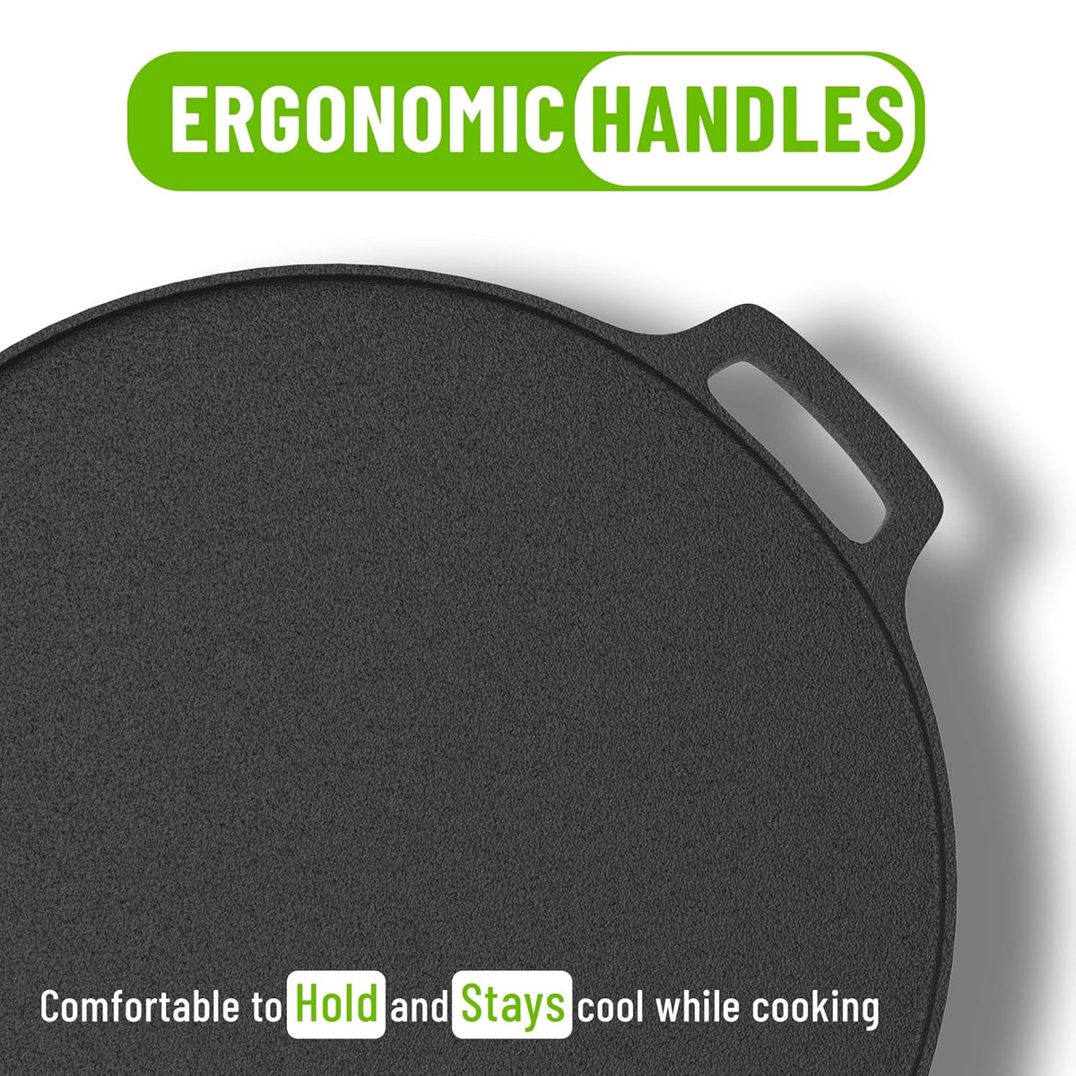 Esspy 12 inch/30 cm Cast Iron Tawa for Dosa, Tawa for Dosa, Uthappam, Roti, Chapati, Naan, Gas-Induction Friendly, Dosa