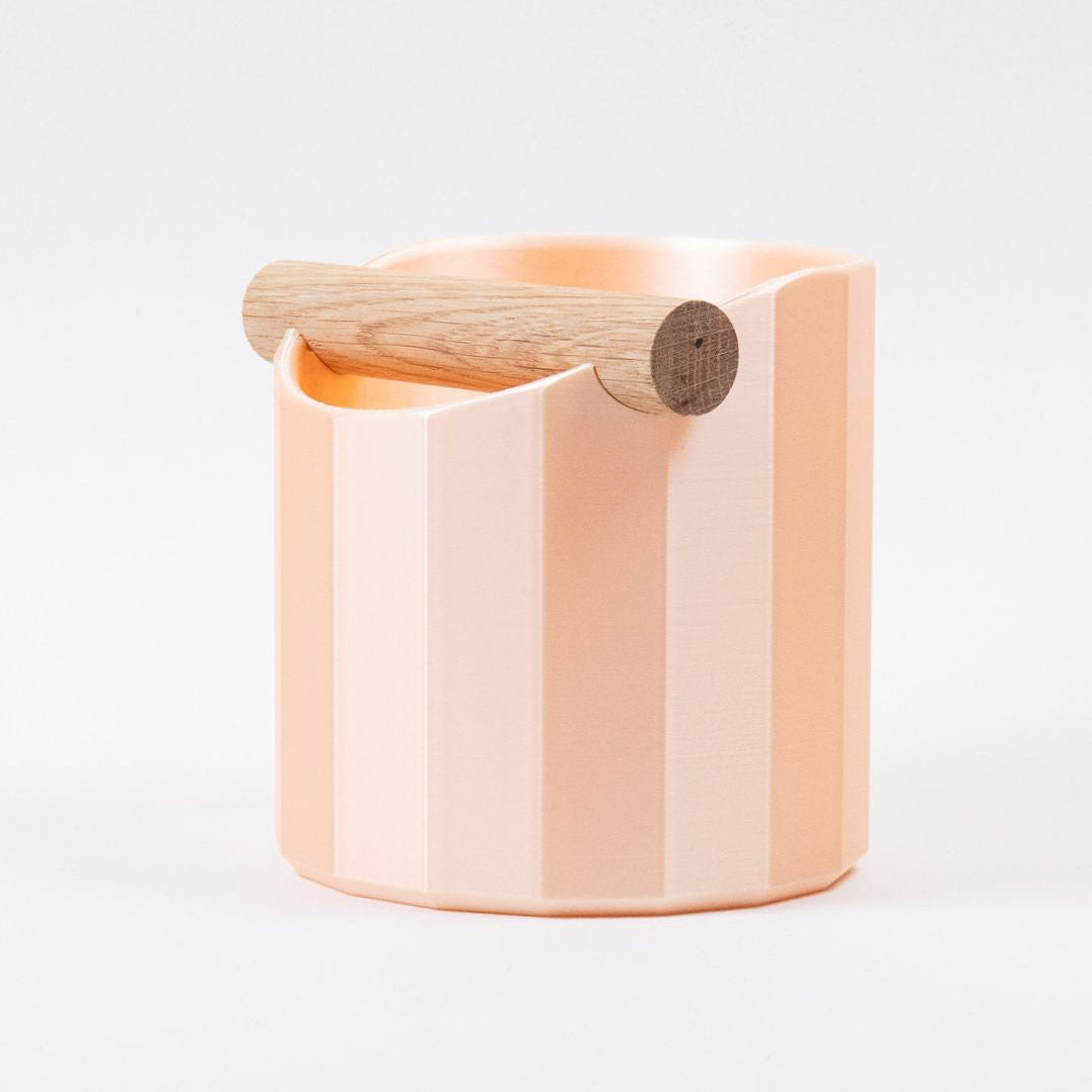 Geometric Espresso Knock Box with Oak Knock Bar