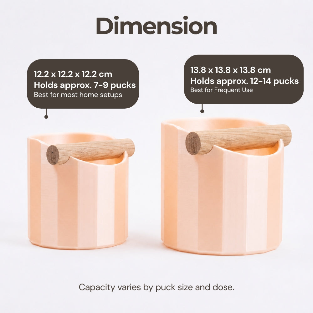 Geometric Espresso Knock Box with Oak Knock Bar
