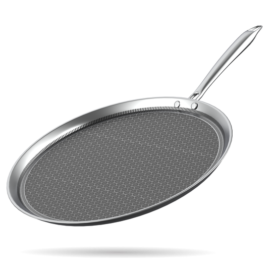 Honeycomb Triply Non Stick Dosa Tawa, Stainless Steel Tawa for Dosa, Tawa for Roti/Chapati/Paratha 33 CM