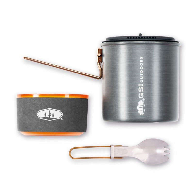 Compact Solo Cooking Pot and Tableware Set